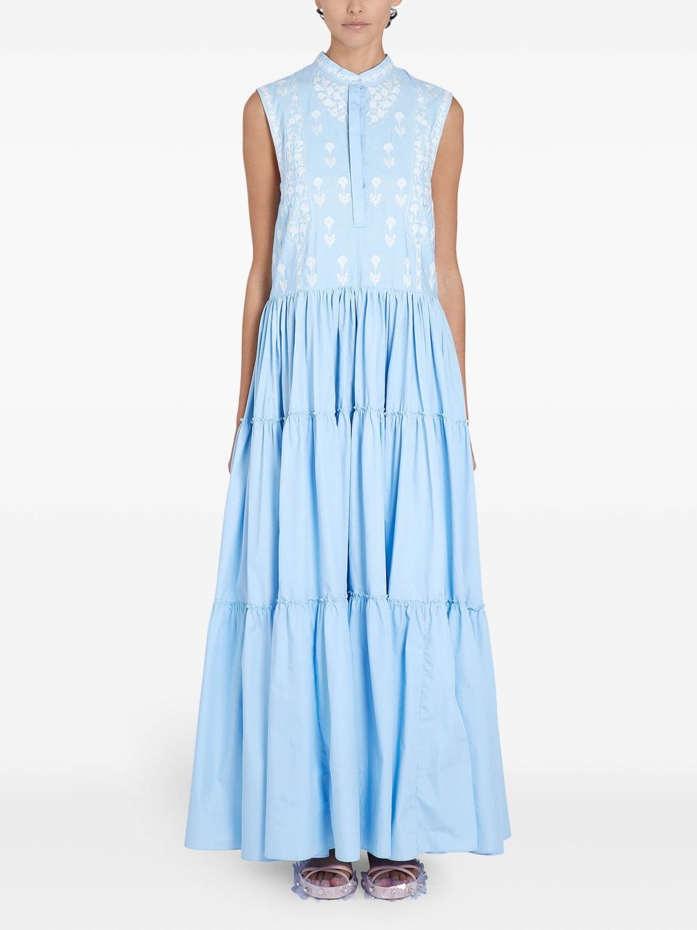 floral-embroidered dress - 2
