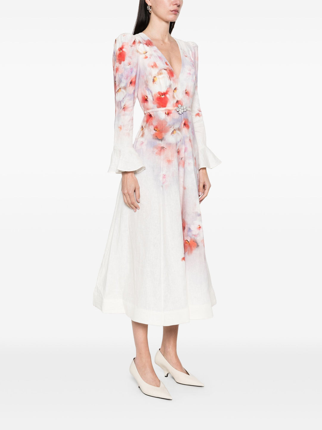Crush Frill Sleeved Midi Dress - 3