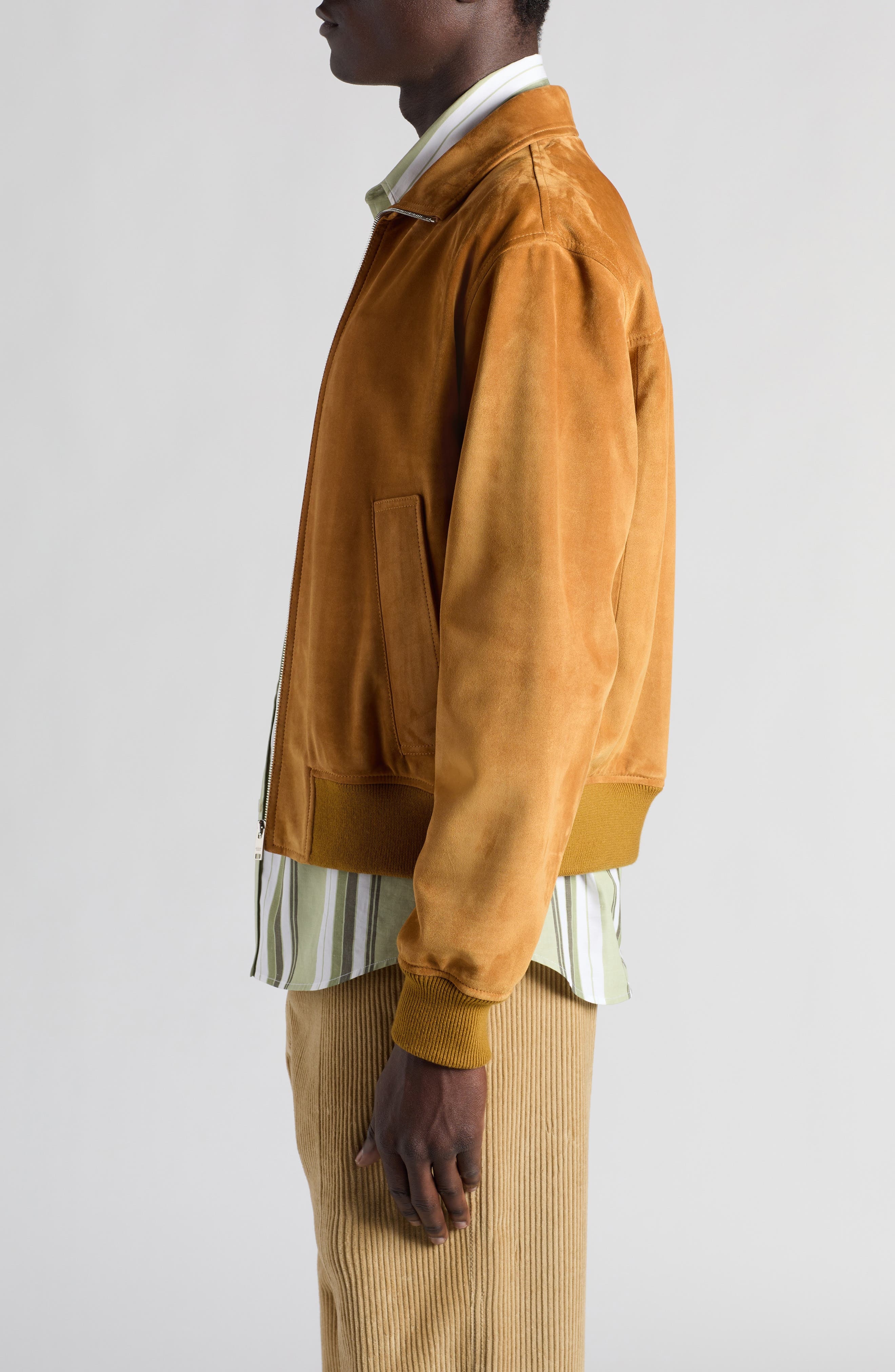 Bottega Veneta Suede Jacket in 7004 Peanut Butter at Nordstrom - 4