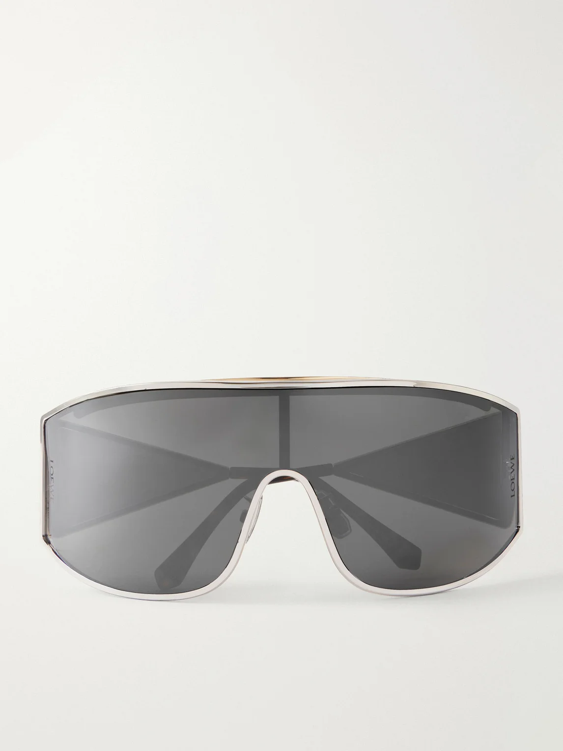 Speed Shield Aviator-Style Silver and Gold-Tone Sunglasses - 1