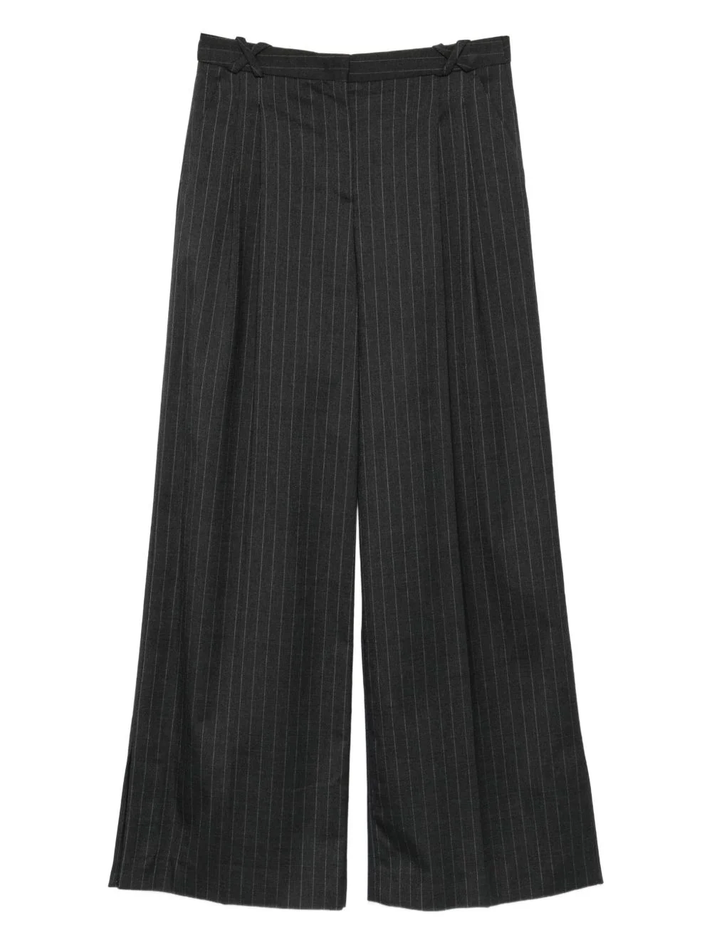 pinstripe pleat-detail trousers - 1