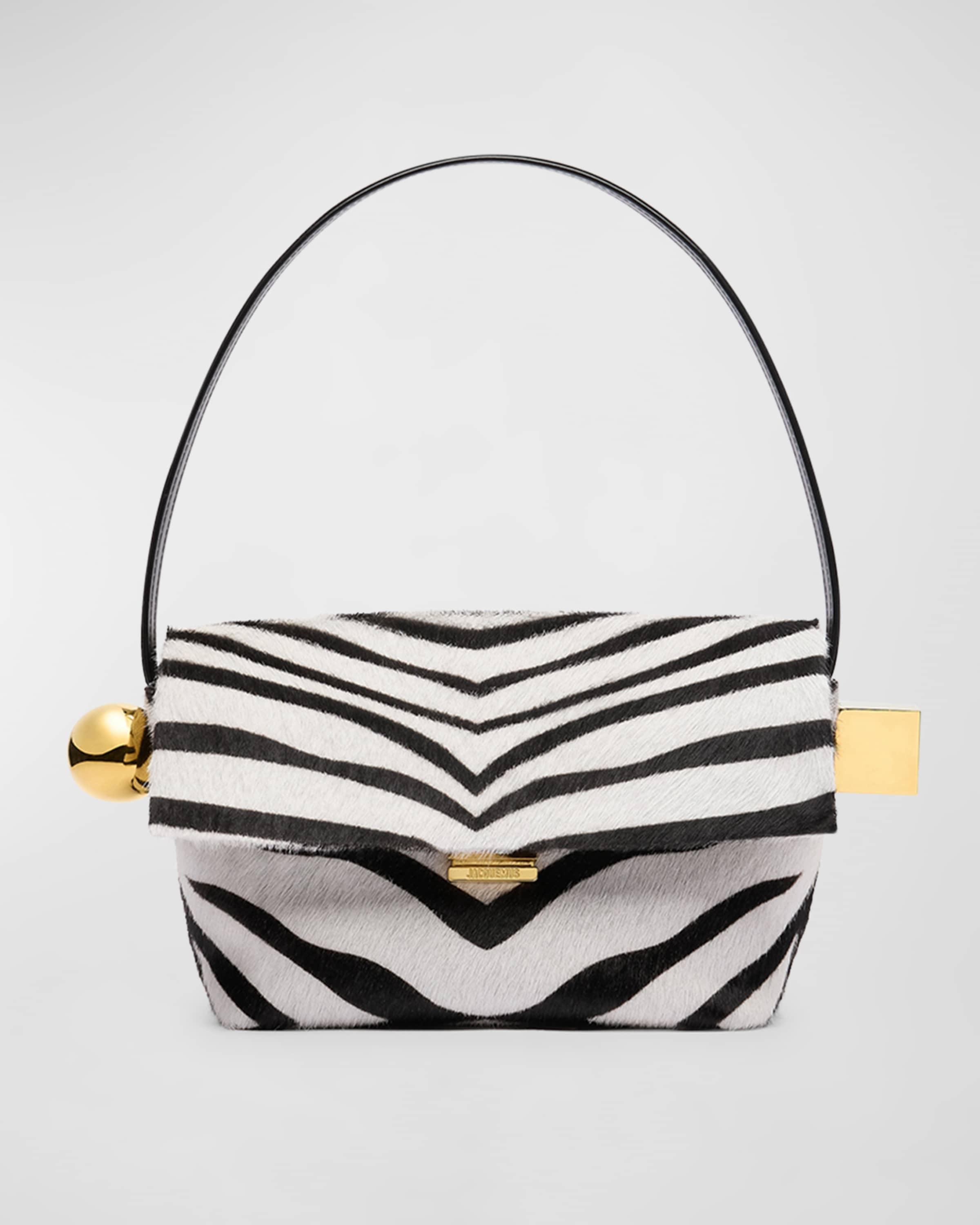 Le Rond Carre Zebra-Printed Leather Shoulder Bag - 1