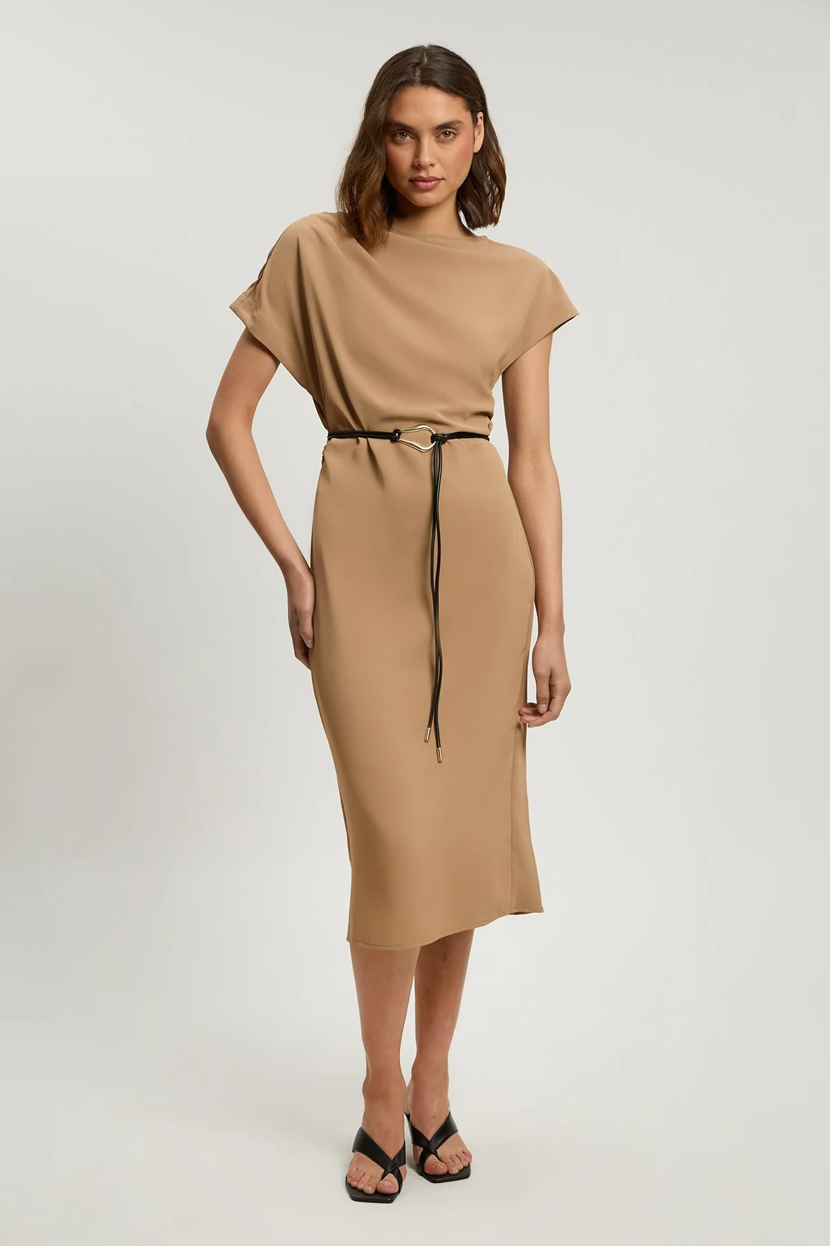 Stretched Crepe Maxi Dress - 1