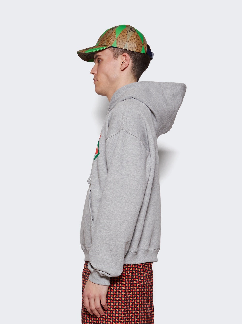 【GUCCI】HOODED SWEATSHIRT LIGHT FELTED COTTON JE◆715911XJE GUCCI Light Felted Cotton Jersey Hoodie Medium Grey