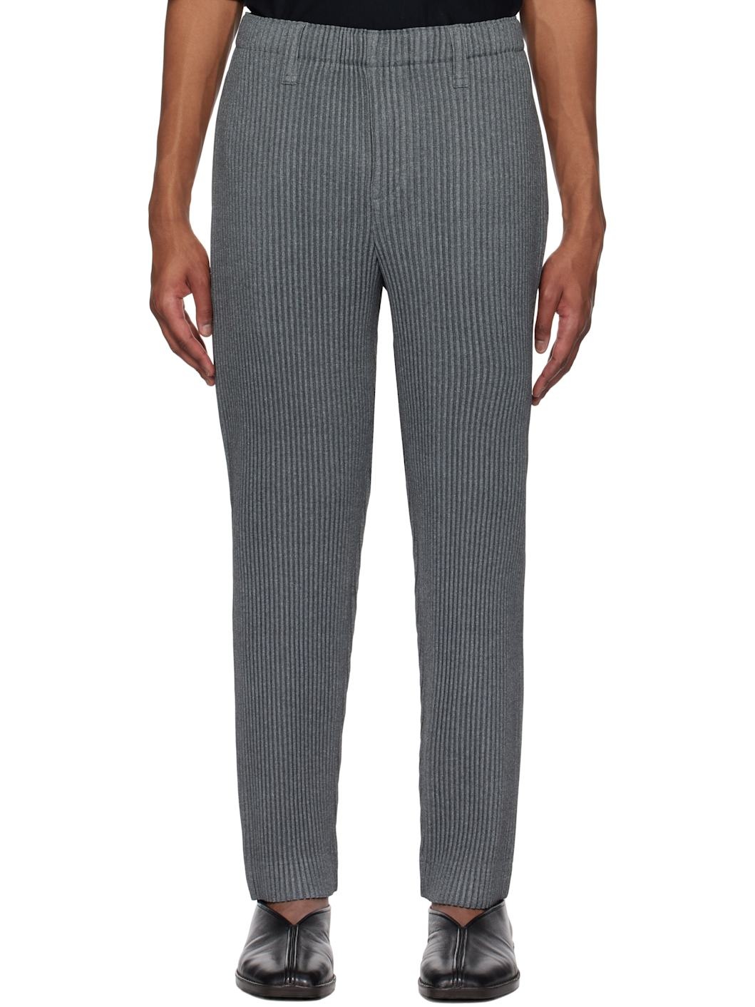 Gray Wool Like Light Trousers - 1
