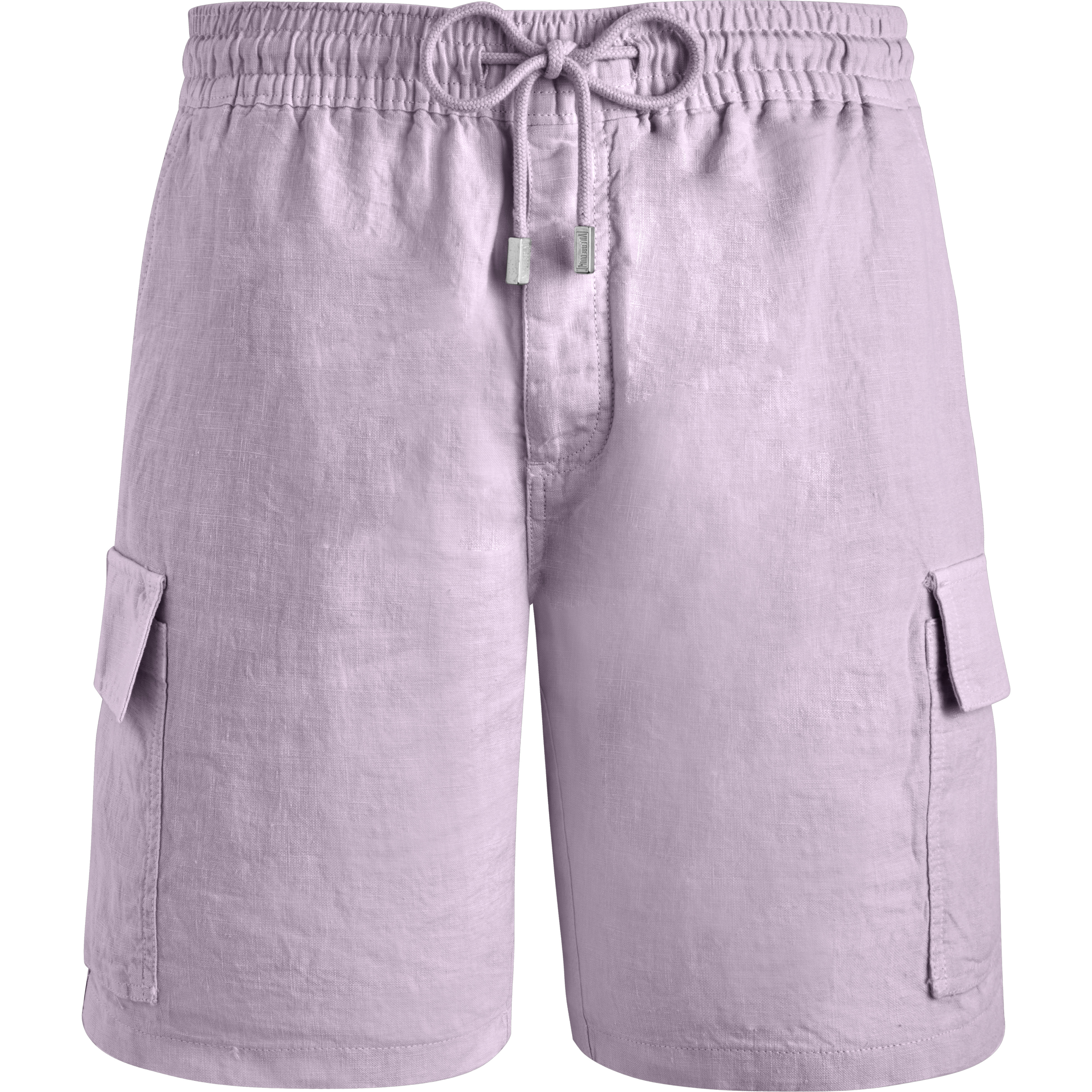 Men Linen Bermuda Shorts Cargo Pockets - 1