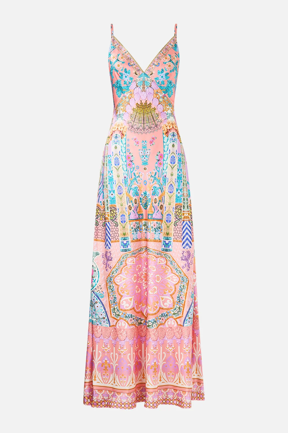 V NECK FULL LENGTH BIAS SLIP DRESS HOWDY GAUDI - 1