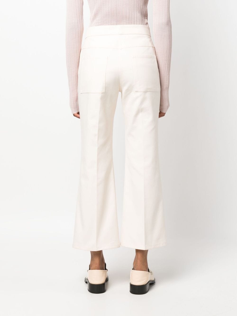 pressed-crease flared trousers - 4