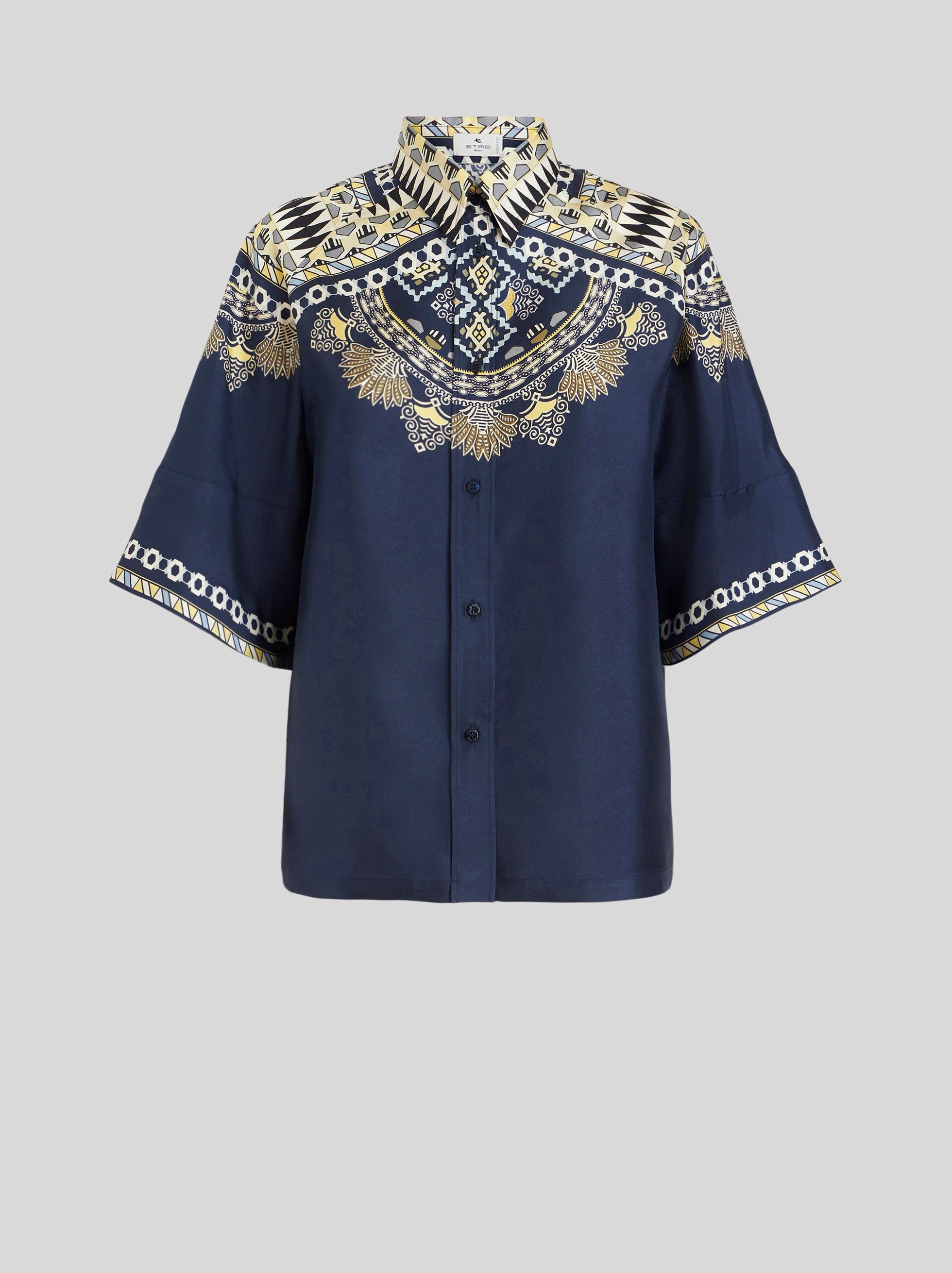 POUCH PRINT SILK SHIRT - 1