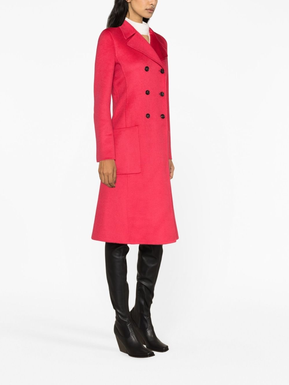 double-breasted cashmere coat - 4