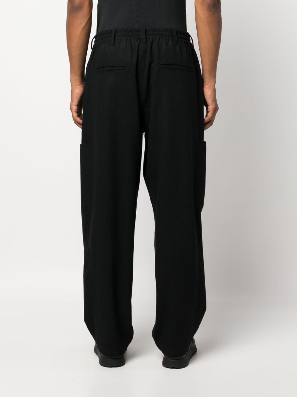 drawstring cotton track pants - 4