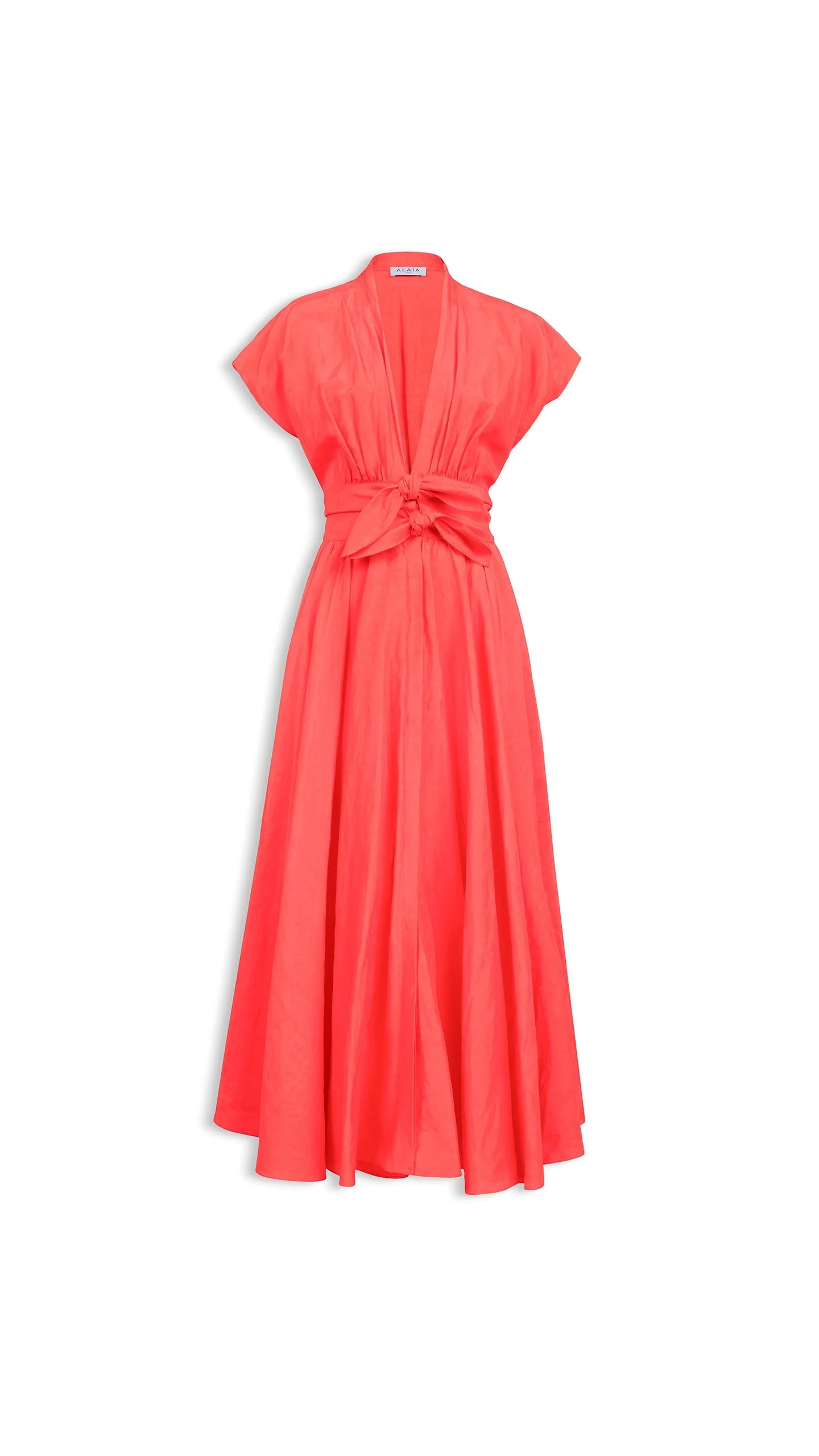 LINEN-BLEND BELTED DRESS - 1