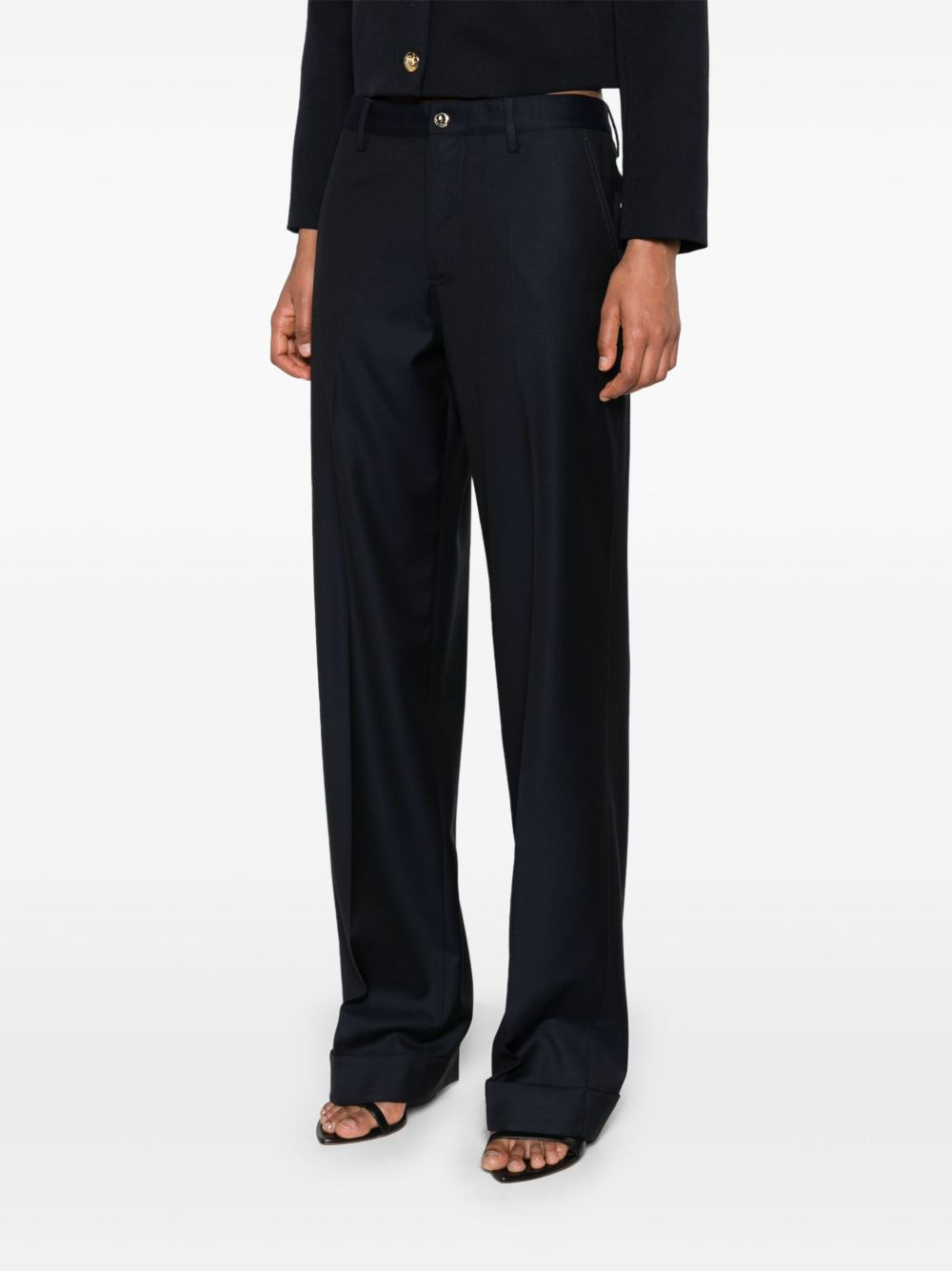 cuffed virgin wool tailored trousers - 3