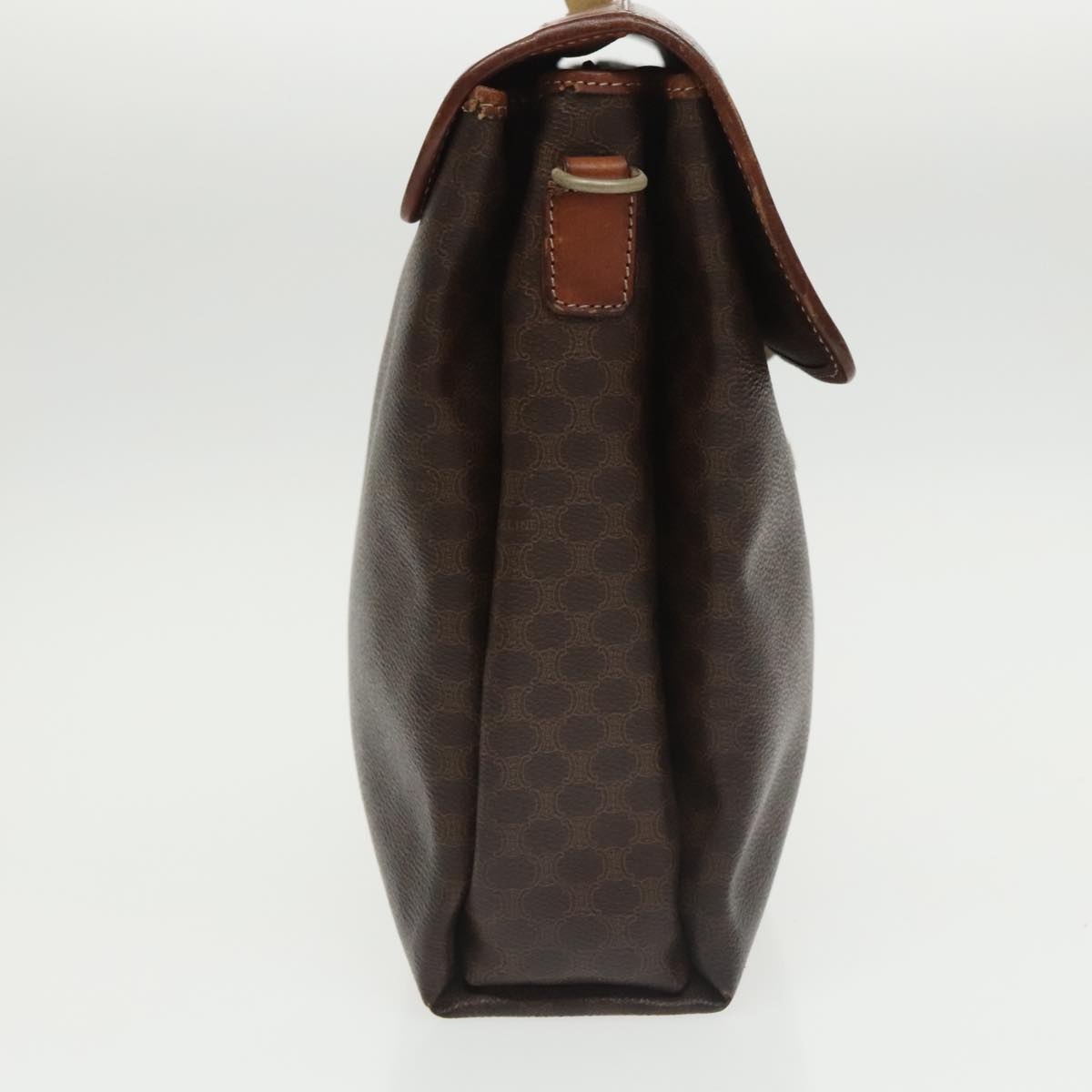 CELINE Macadam Canvas Hand Bag Pvc Leather Brown Gold - 4