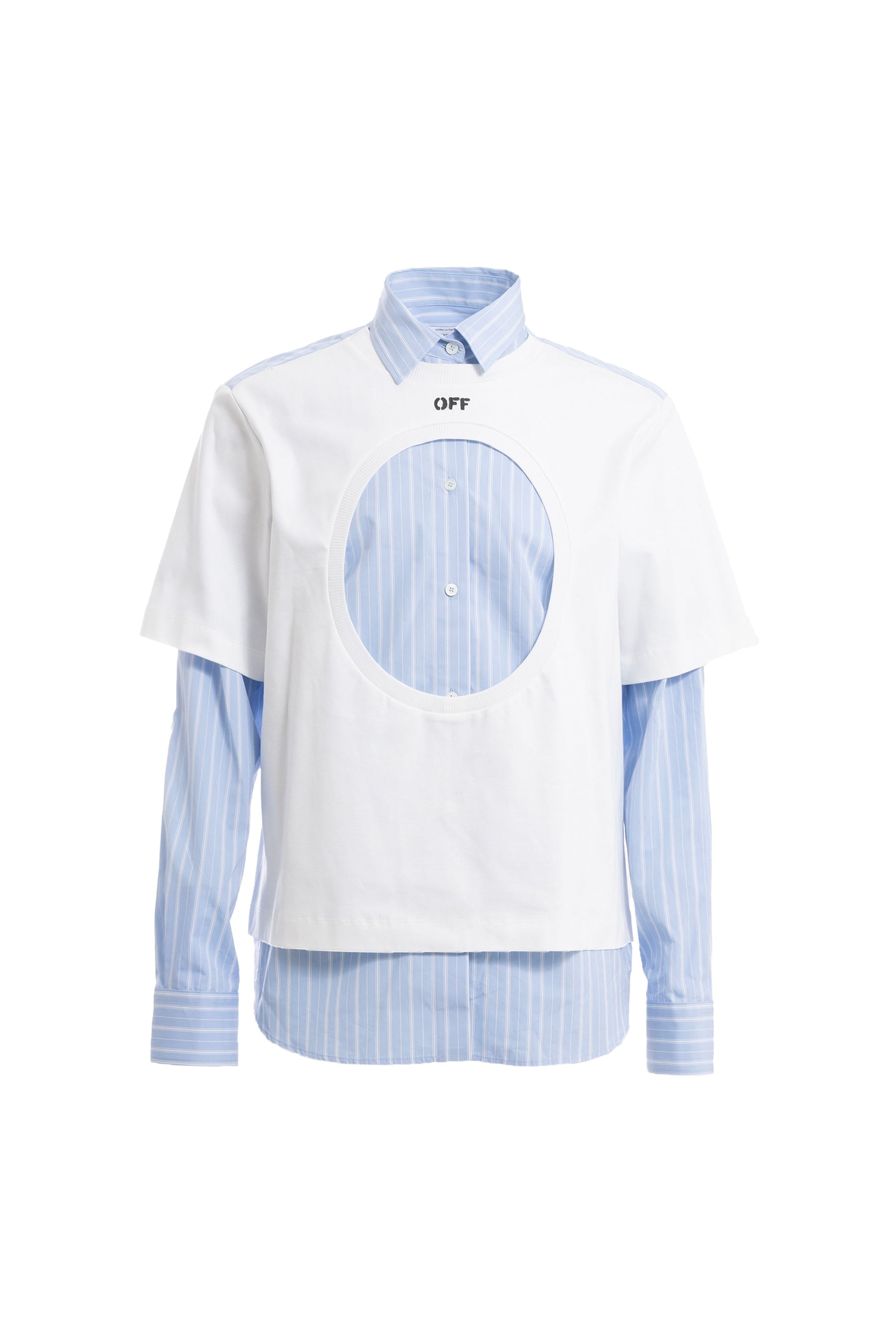 DOUBLE LAYER METEOR SHIRT / WHT LBLU - 1