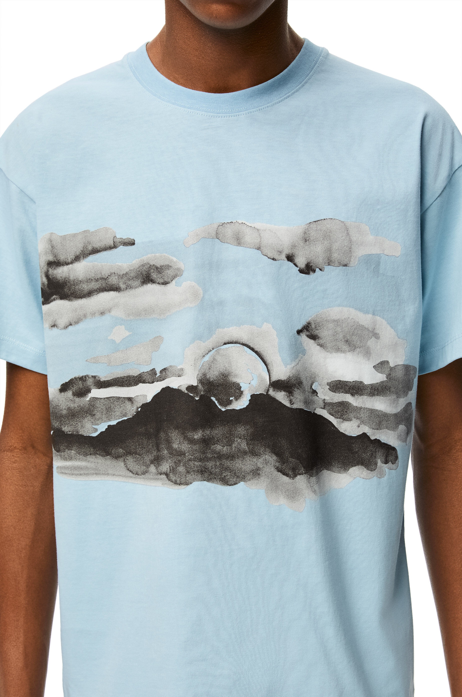 Blue moon print T-shirt in cotton - 5