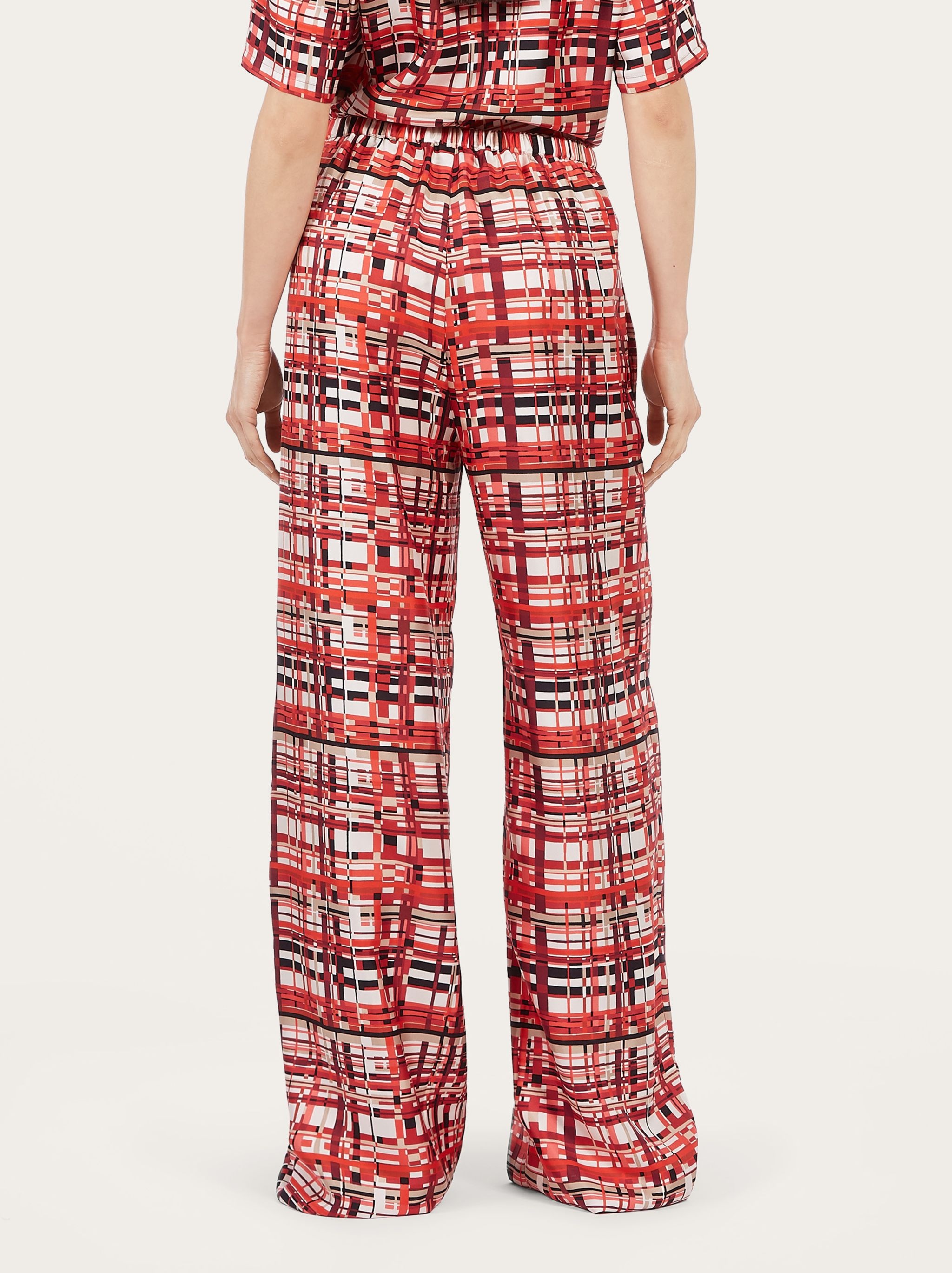 Check print wide leg trouser - 4