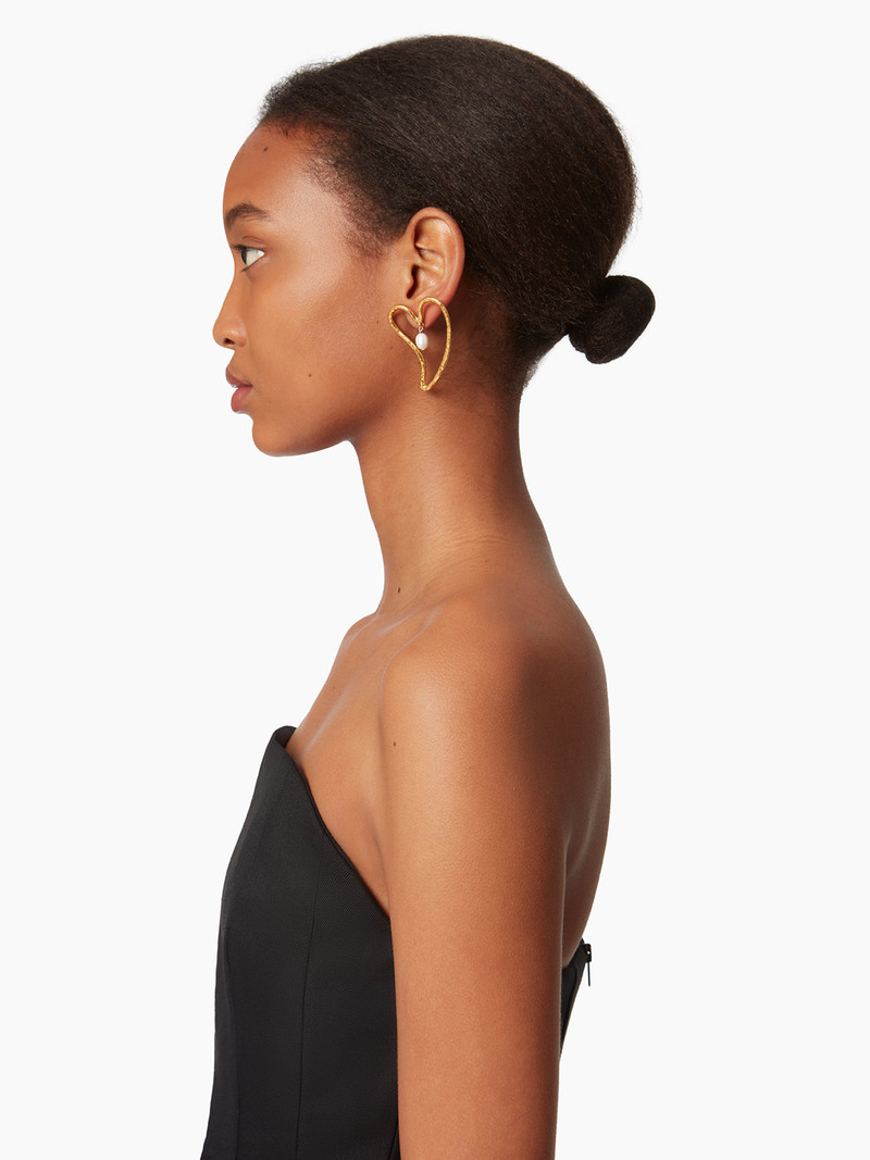 NINA RICCI THIN HEART & PEARLS EARRINGS outlook
