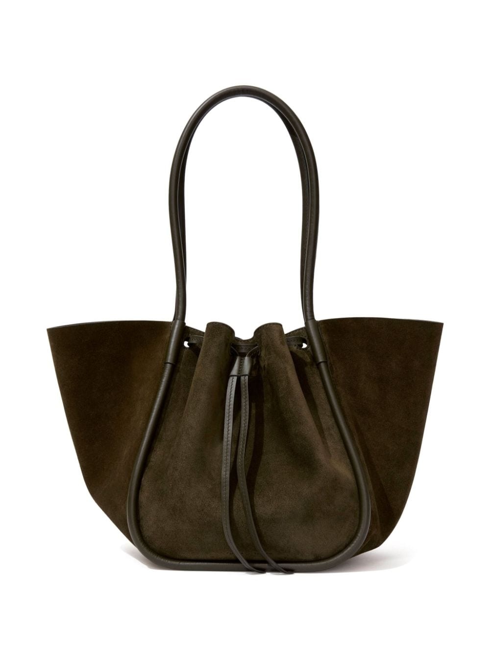 large Ruched suede tote bag - 1