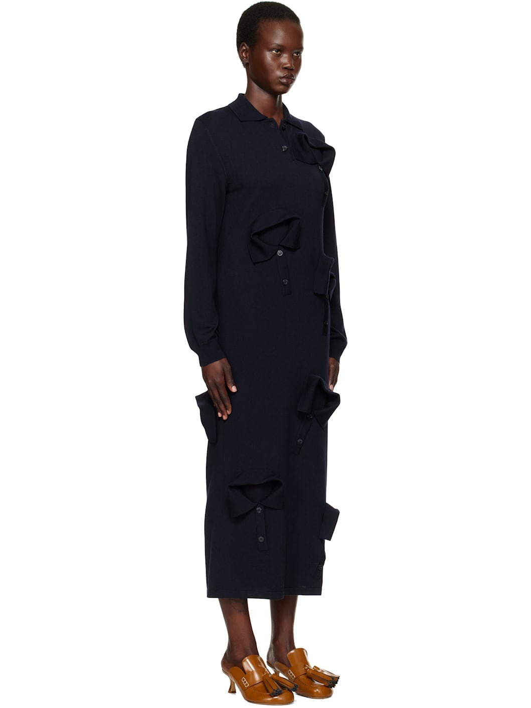 Navy Multi Collar Maxi Dress - 2