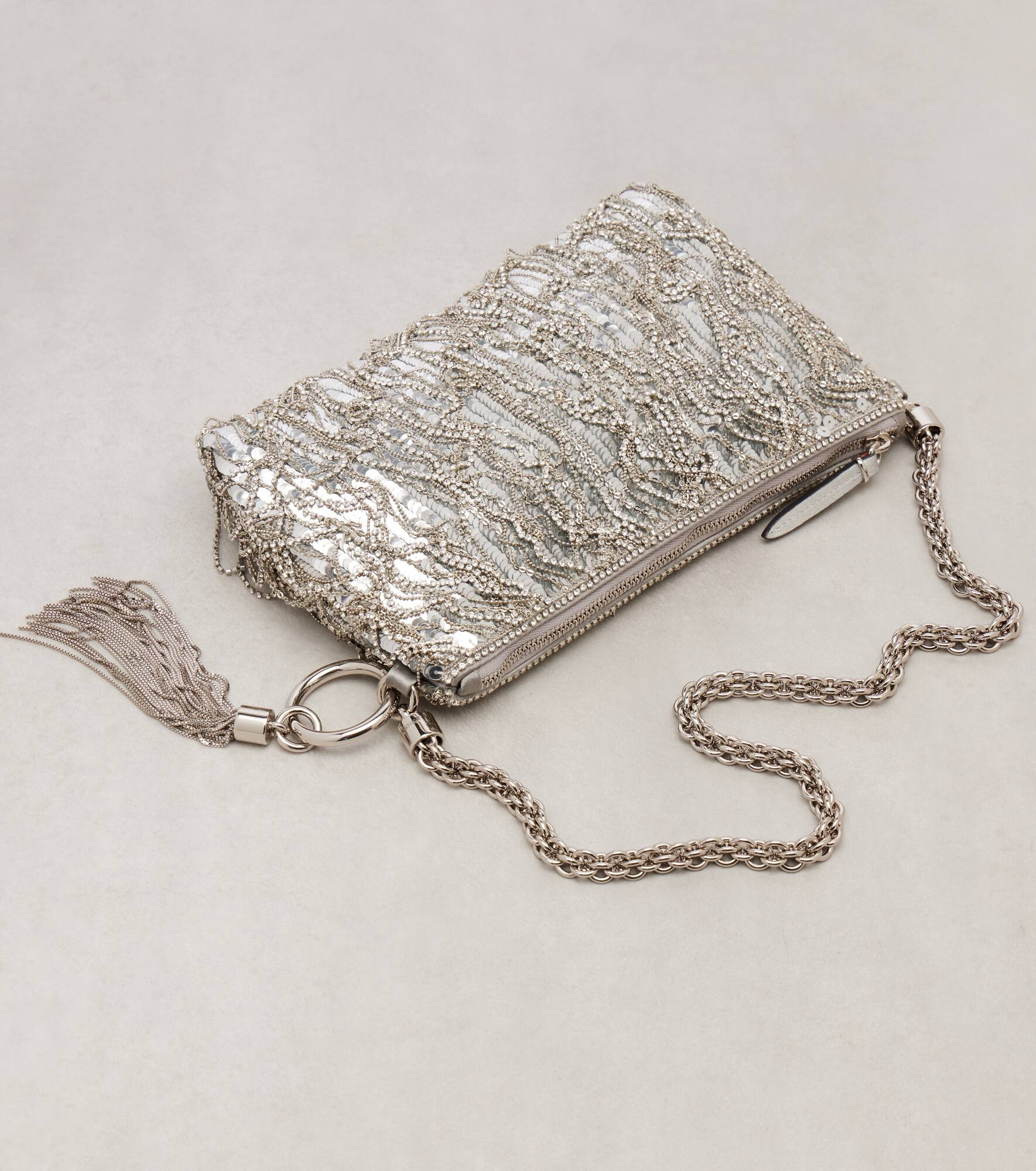 Callie Mini sequined satin clutch - 6