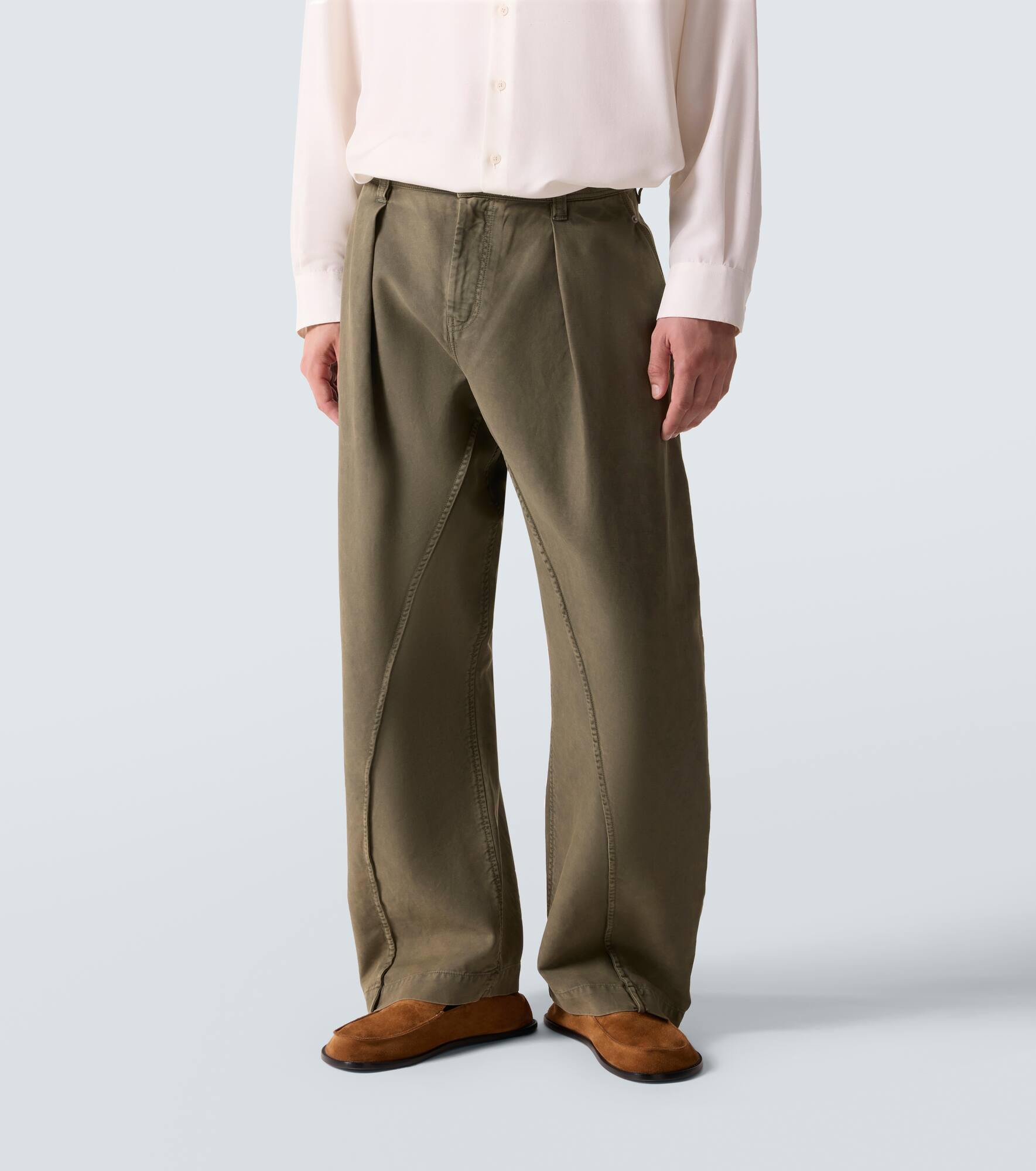 Twisted Seam cotton wide-leg pants - 3