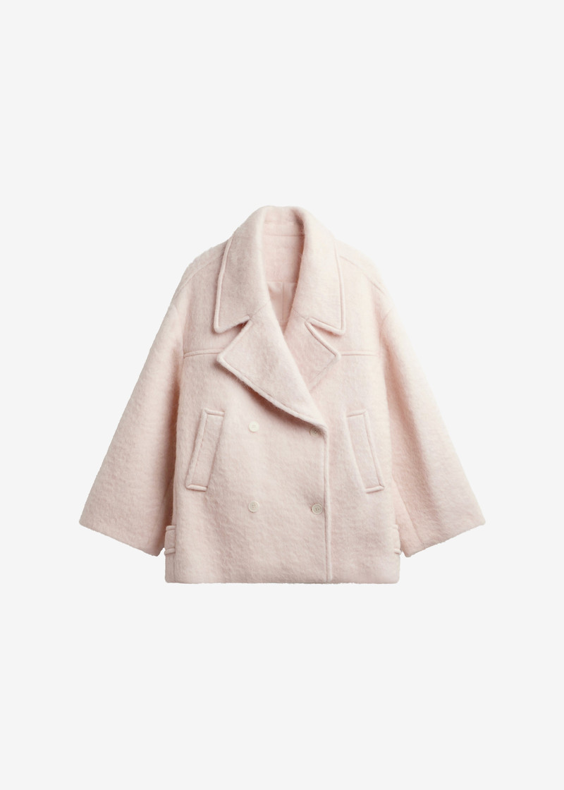 Odeone Brushed Wool Peacoat - Faded Pink 1
