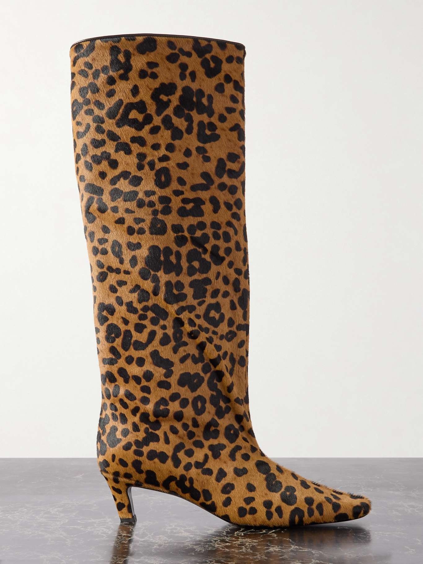 The Wide Shaft leopard-print calf hair knee boots - 1