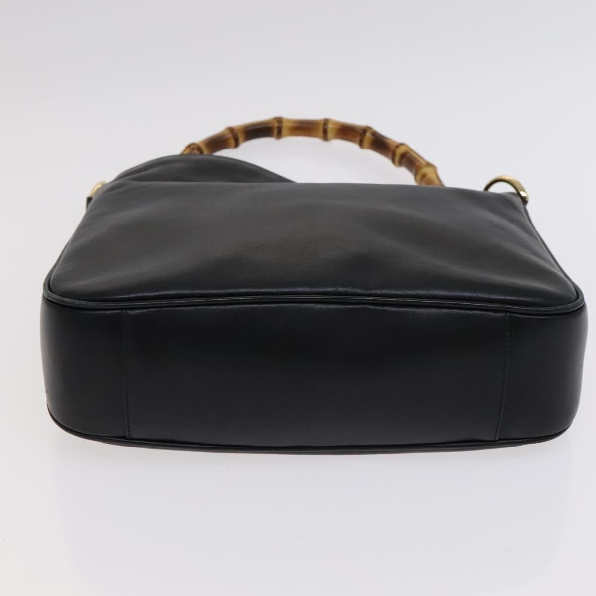 GUCCI Bamboo Hand Bag Leather Black 001 001 - 5