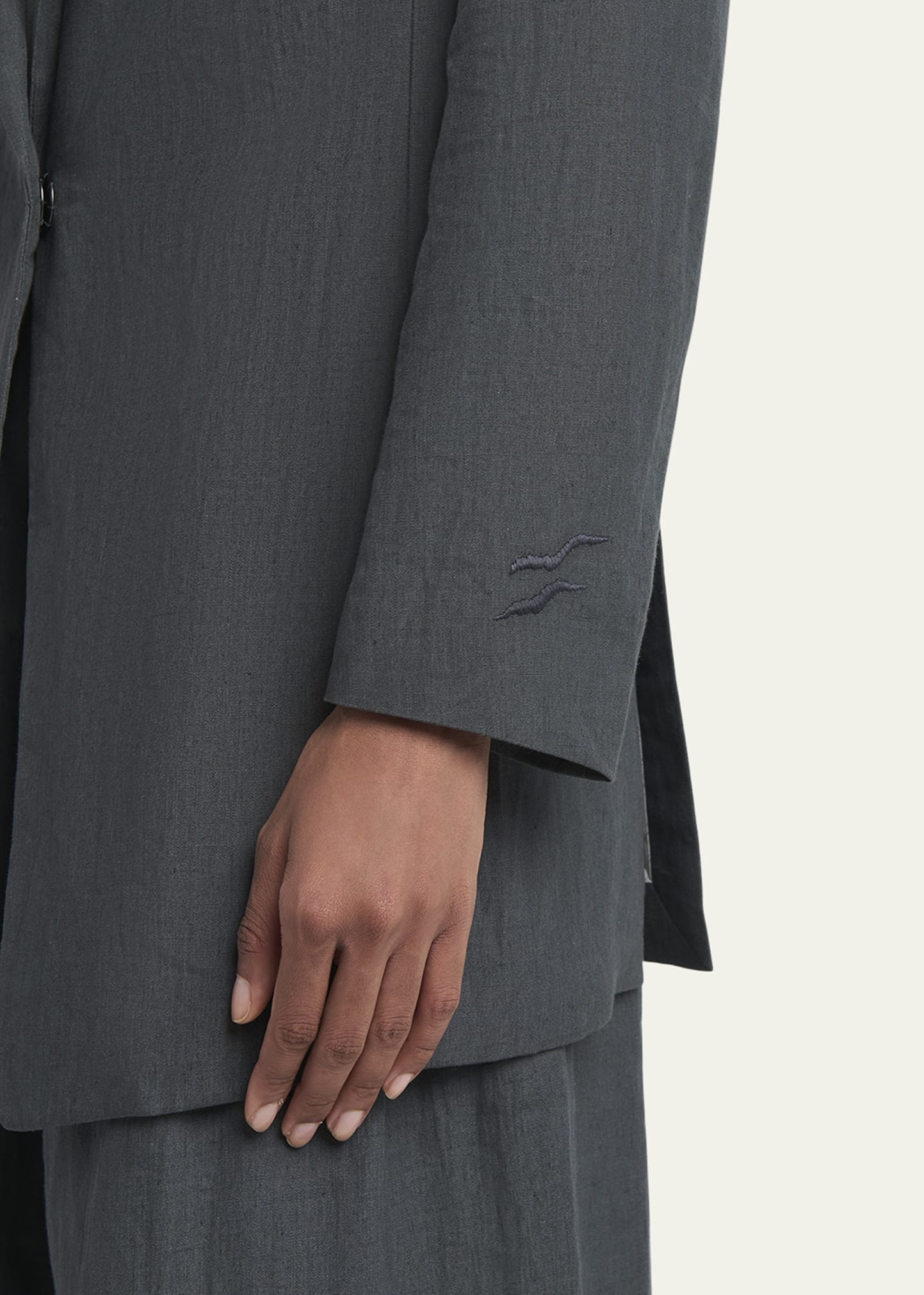 Linen Single-Breasted Blazer - 5