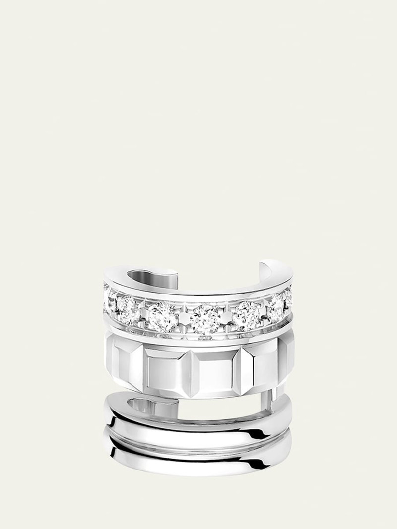 White Gold Quatre Radiant Diamond Ear Clip, Single 3