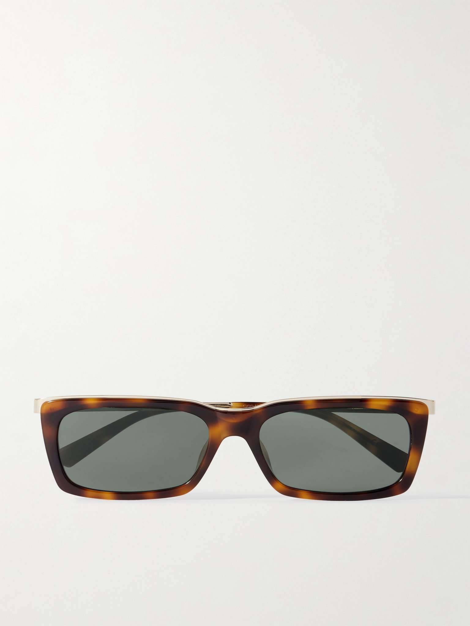 Rectangle-Frame Tortoiseshell Acetate and Gold-Tone Sunglasses - 1
