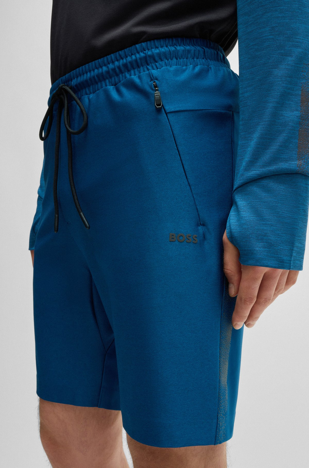 ACTIVE-STRETCH SHORTS WITH DECORATIVE REFLECTIVE DETAILS - 3