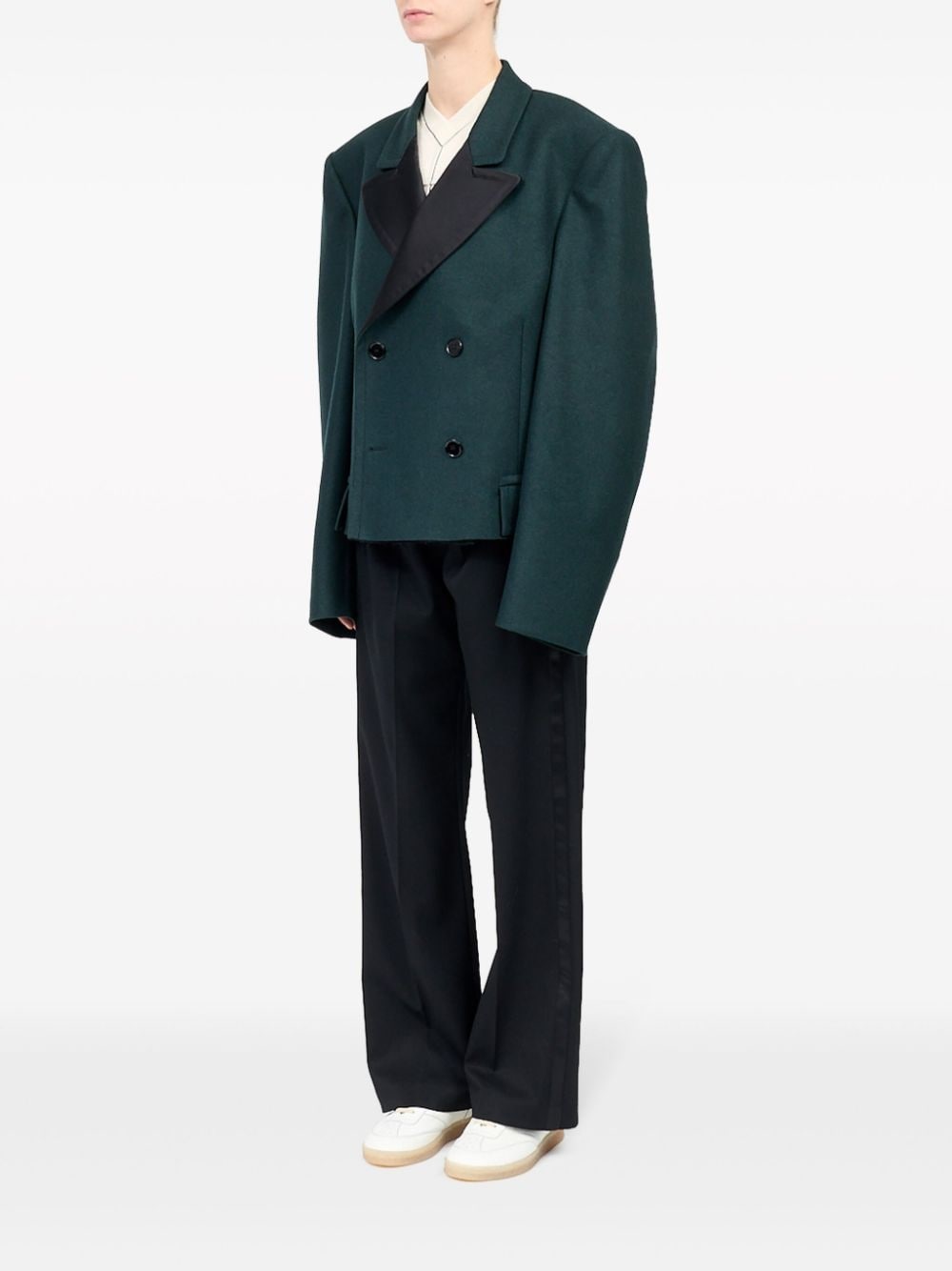 double-breasted over-sized blazer - 6