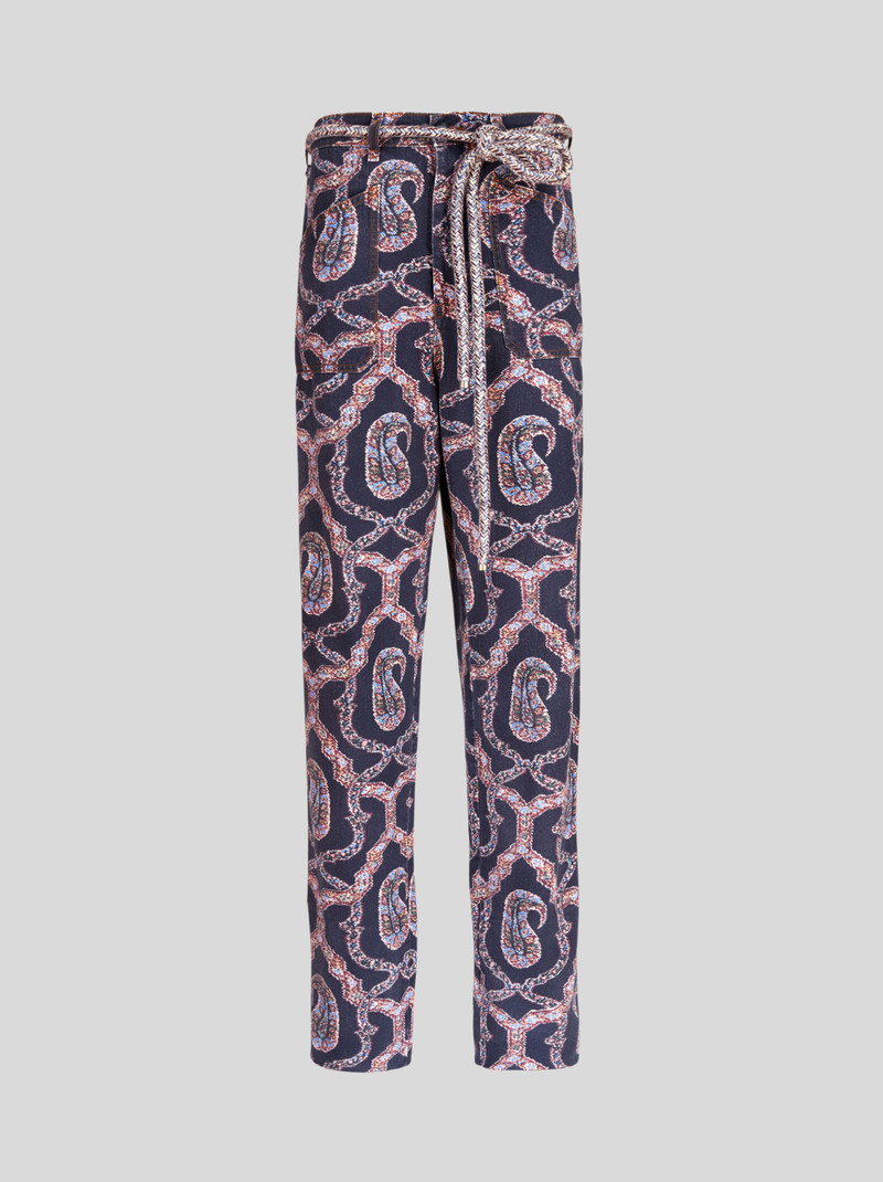 PAISLEY DENIM TROUSERS - 1