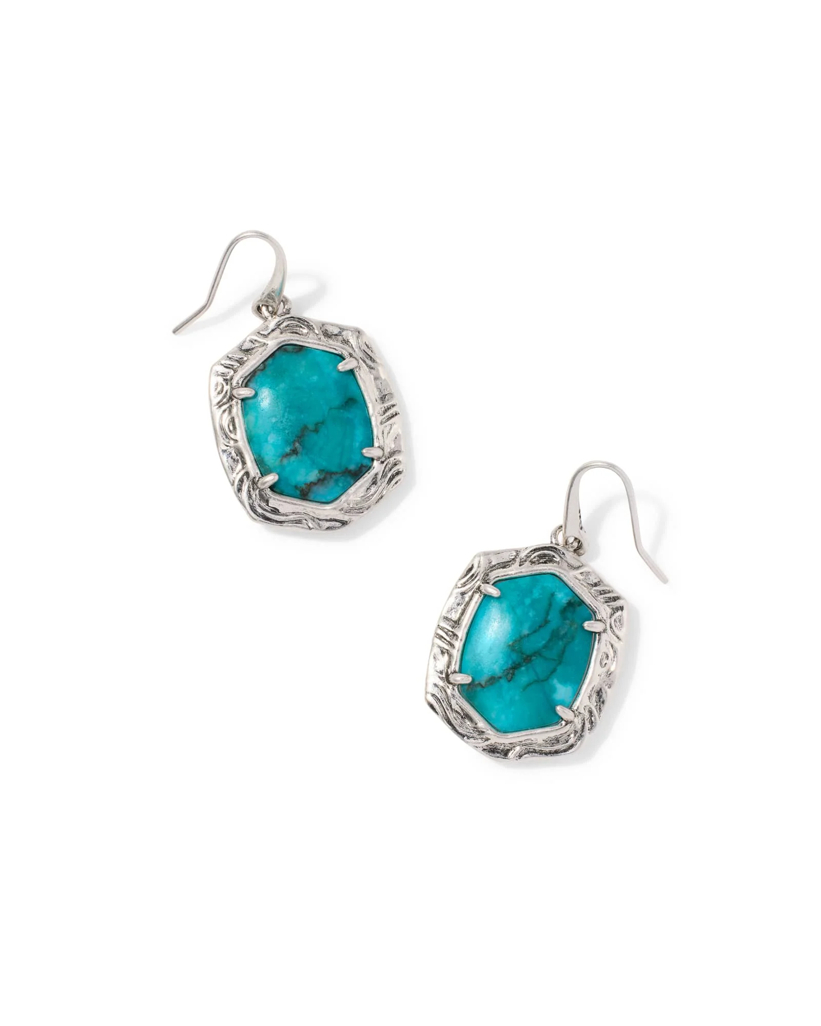 Tiger Striped Daphne Vintage Silver Drop Earrings - 1