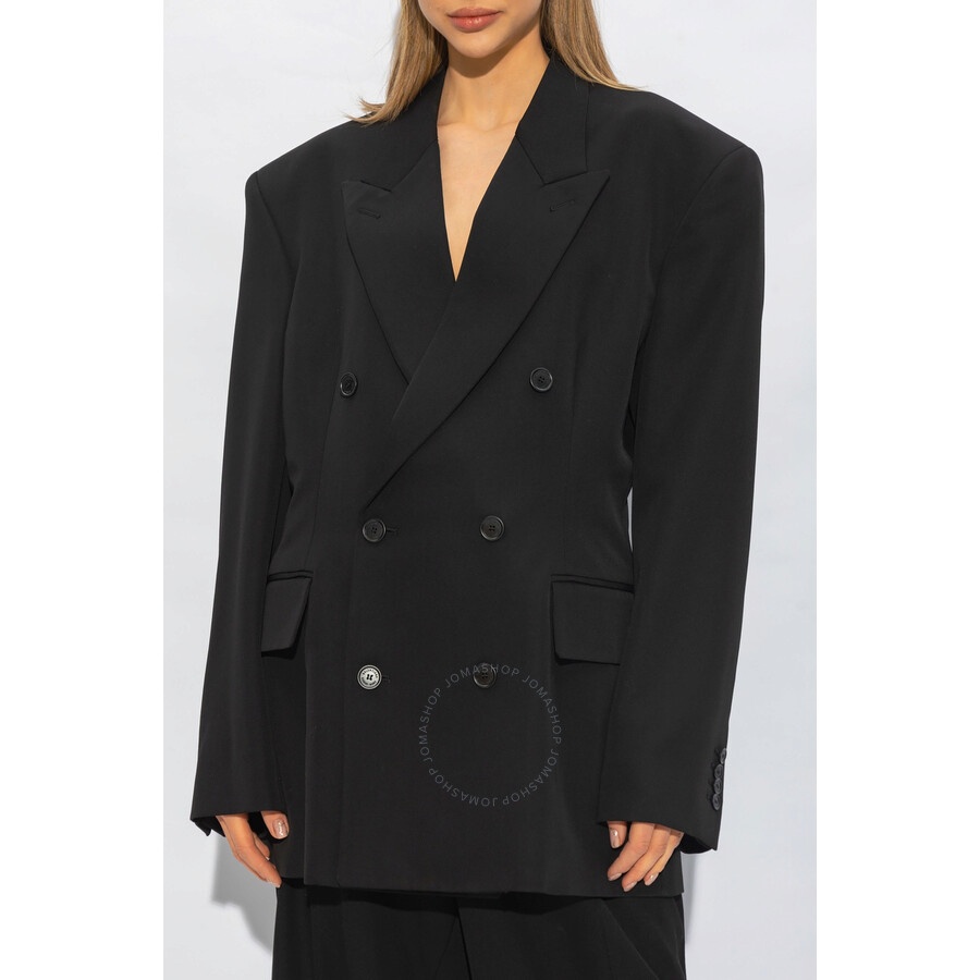 BALENCIAGA Balenciaga Double-Breasted Cinched Wool Blazer