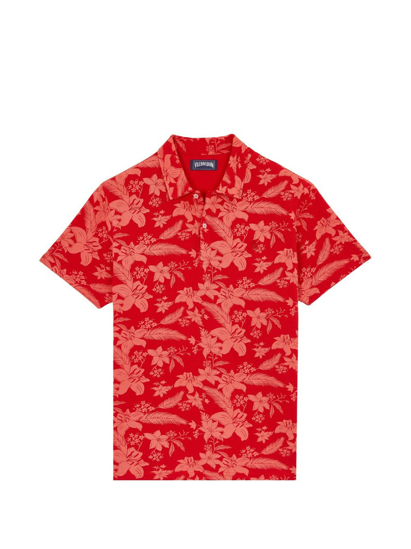 flower-print polo shirt 1