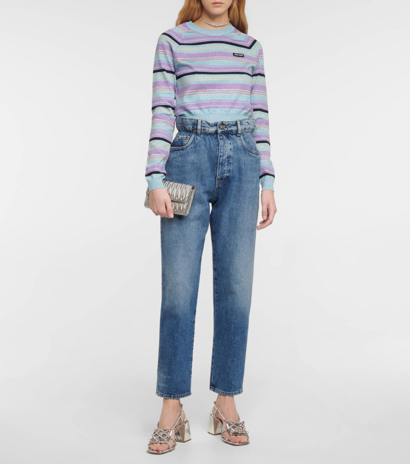 Miu Miu Striped cropped sweater outlook