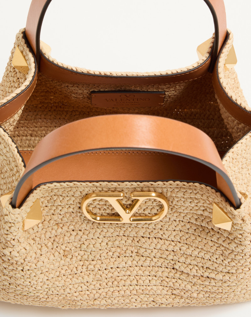 VALENTINO GARAVANI SMALL RAFFIA SHOPPING BAG. 5