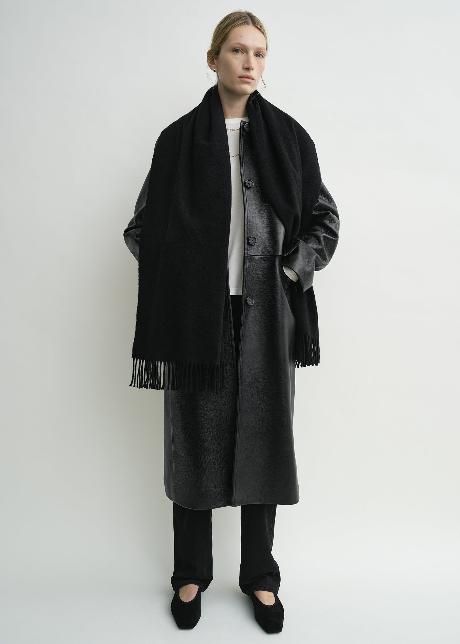 Cashmere scarf black - 2