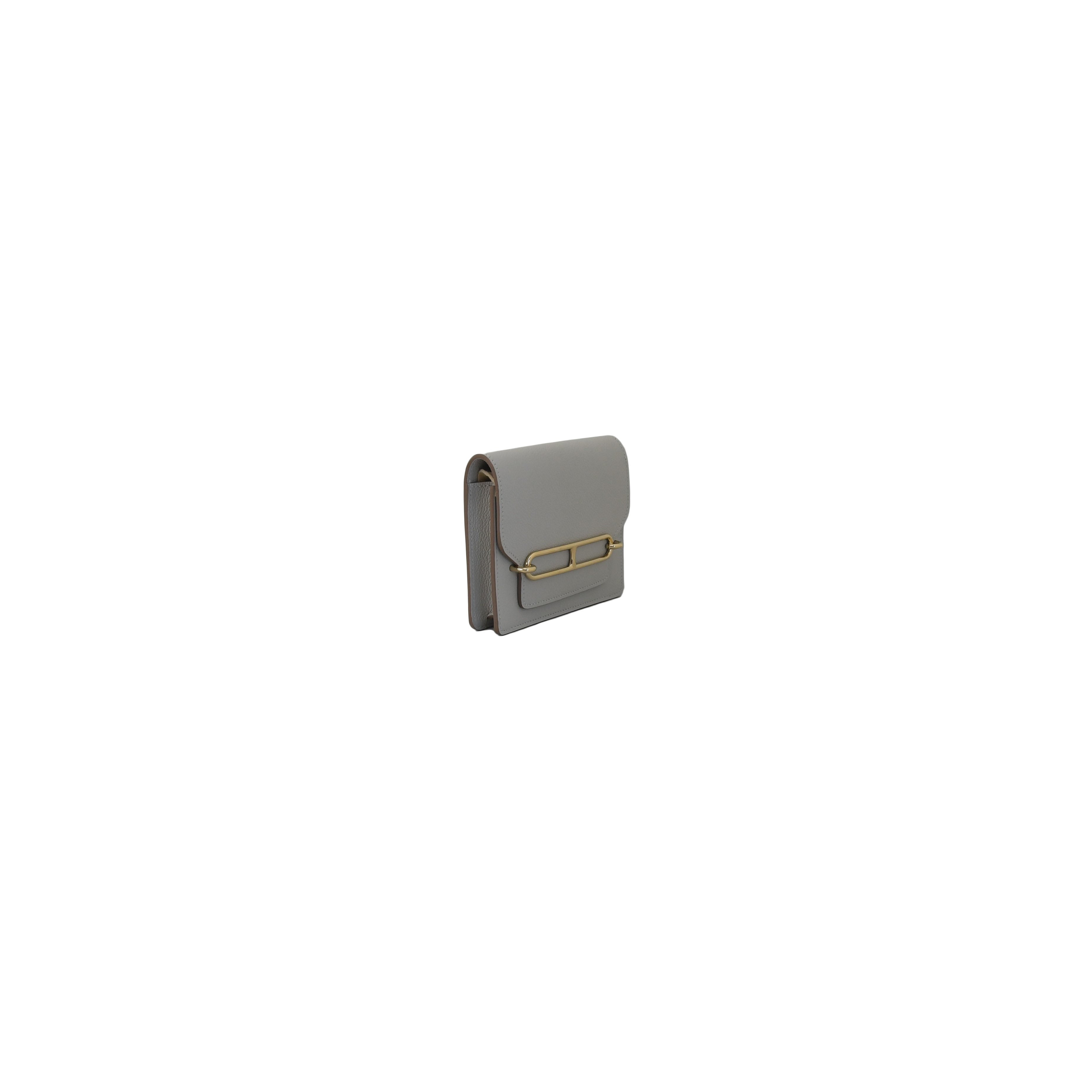 Hermes Roulis Slim Wallet Rose Gold Hardware Gris Perle - 2