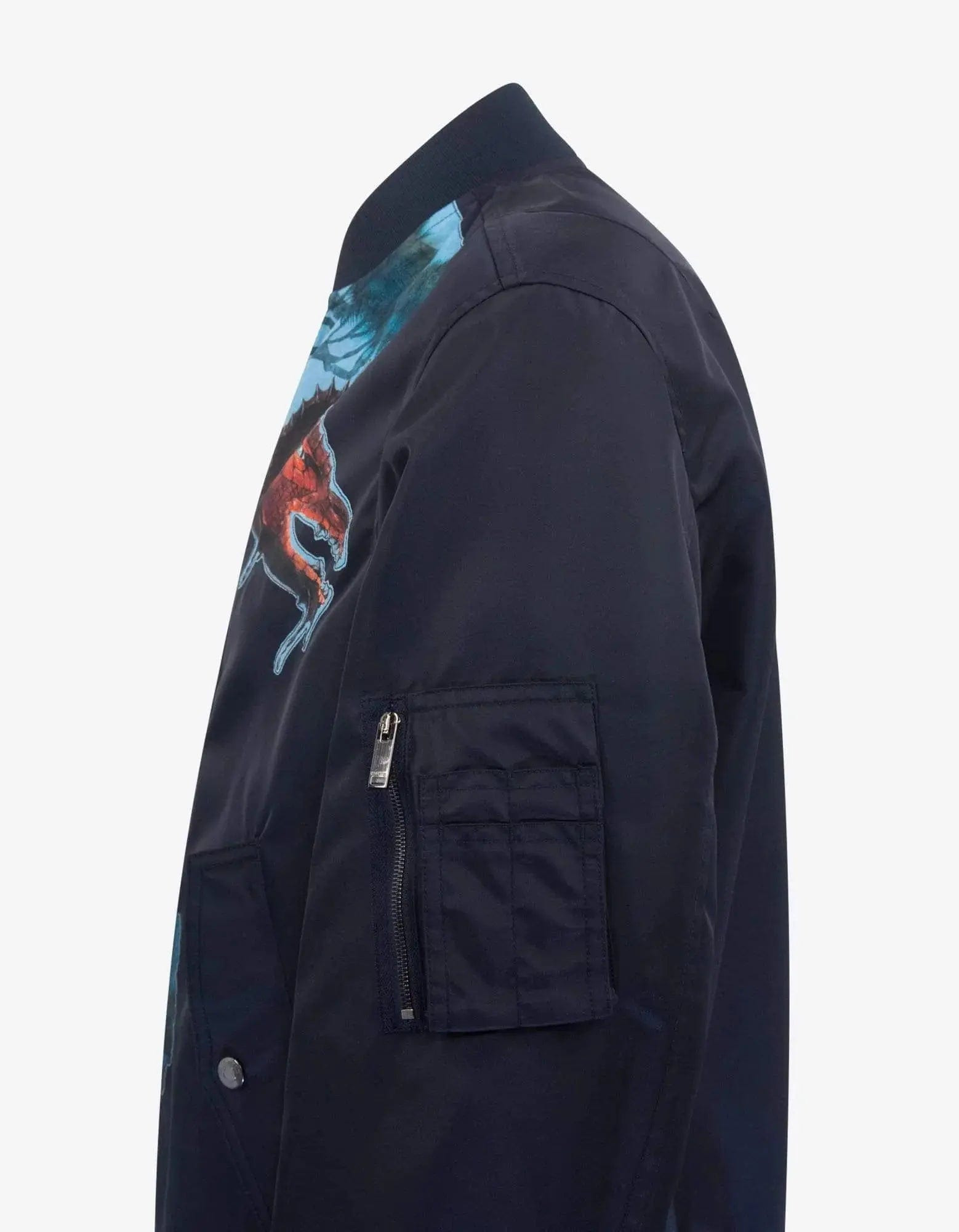 Valentino Navy Blue Dragons Garden Bomber Jacket - 3