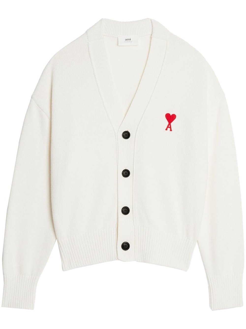 Ami de Coeur intarsia-logo cardigan - 1