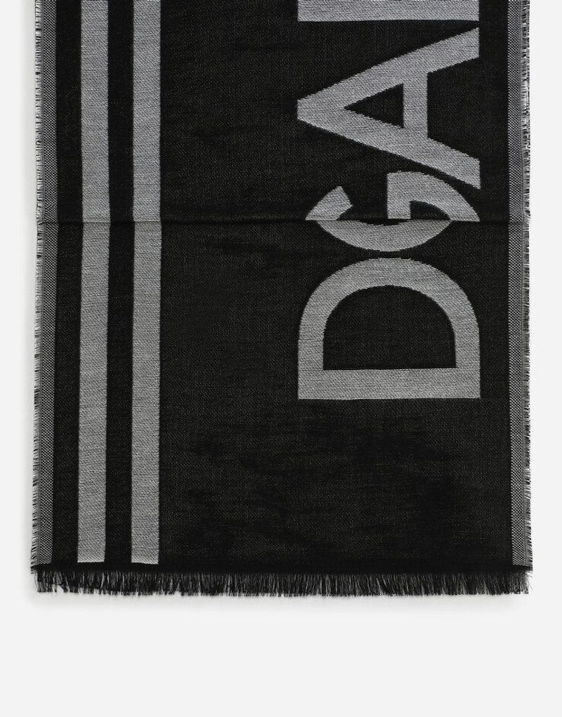Dolce & Gabbana Cotton/modal jacquard scarf with logo outlook