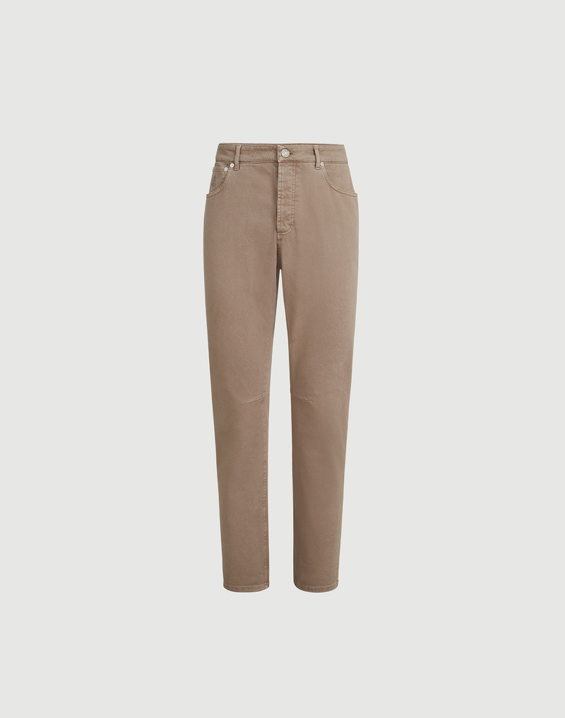 Garment-dyed five-pocket trousers in comfort denim 1