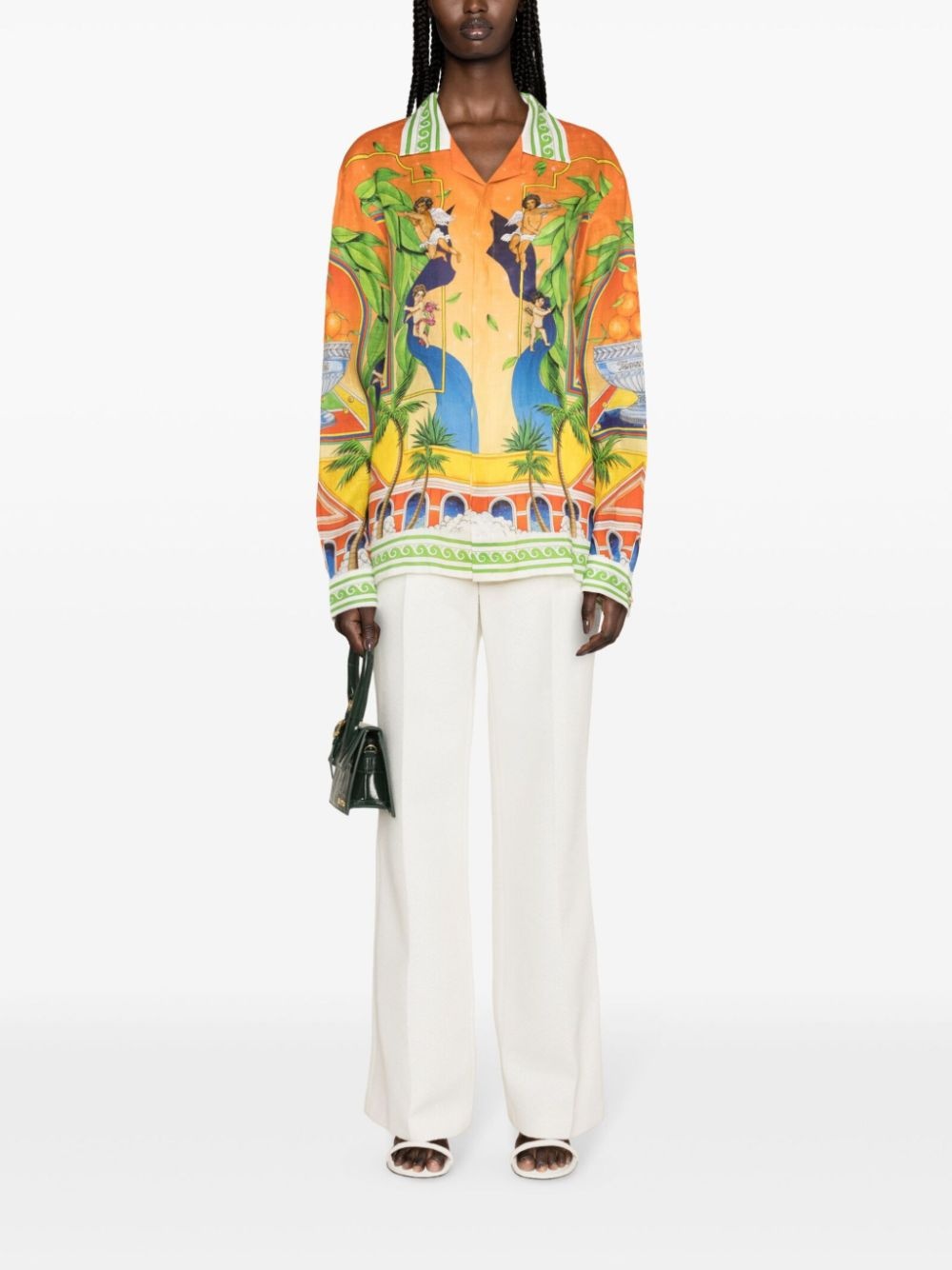Trophy Orange linen shirt - 2