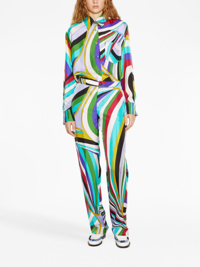 PUCCI logo-print silk flared trousers outlook