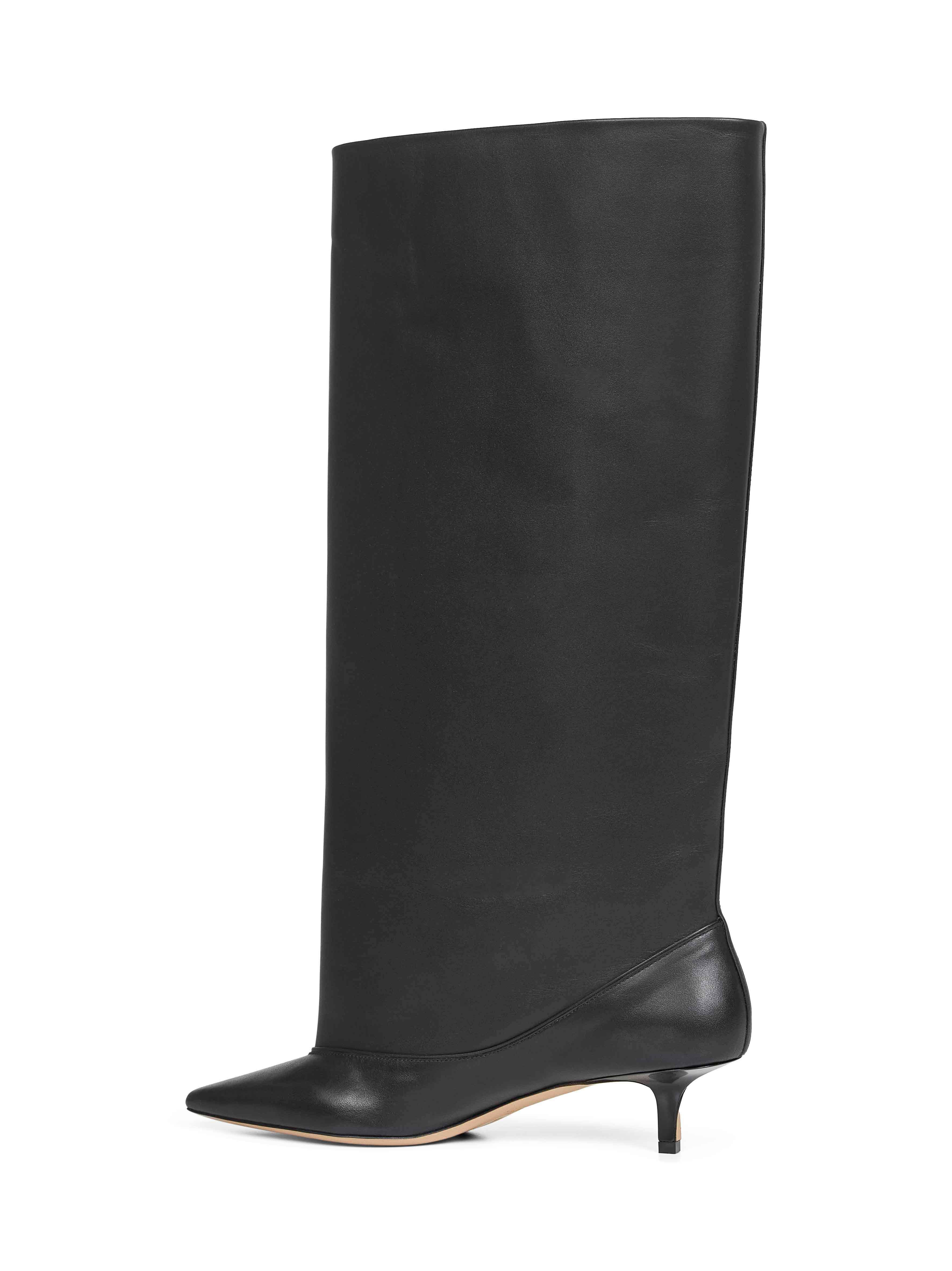 Jacquemus Women Black Smooth Leather Wide The High Tourni Boots - 3