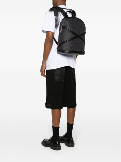 Alexander McQueen crossover-straps logo-print backpack outlook